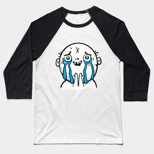 Happy Crying Meme Baseball T-Shirt by zoljo